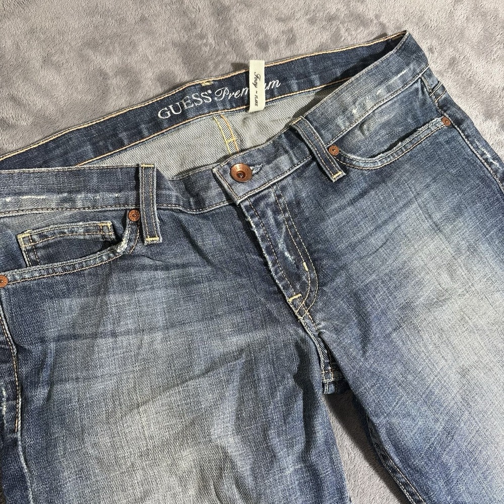 Guess Jeans Womens 30 Blue Foxy Flare Low Rise Stretch Y2K Denim - Picture 2 of 10